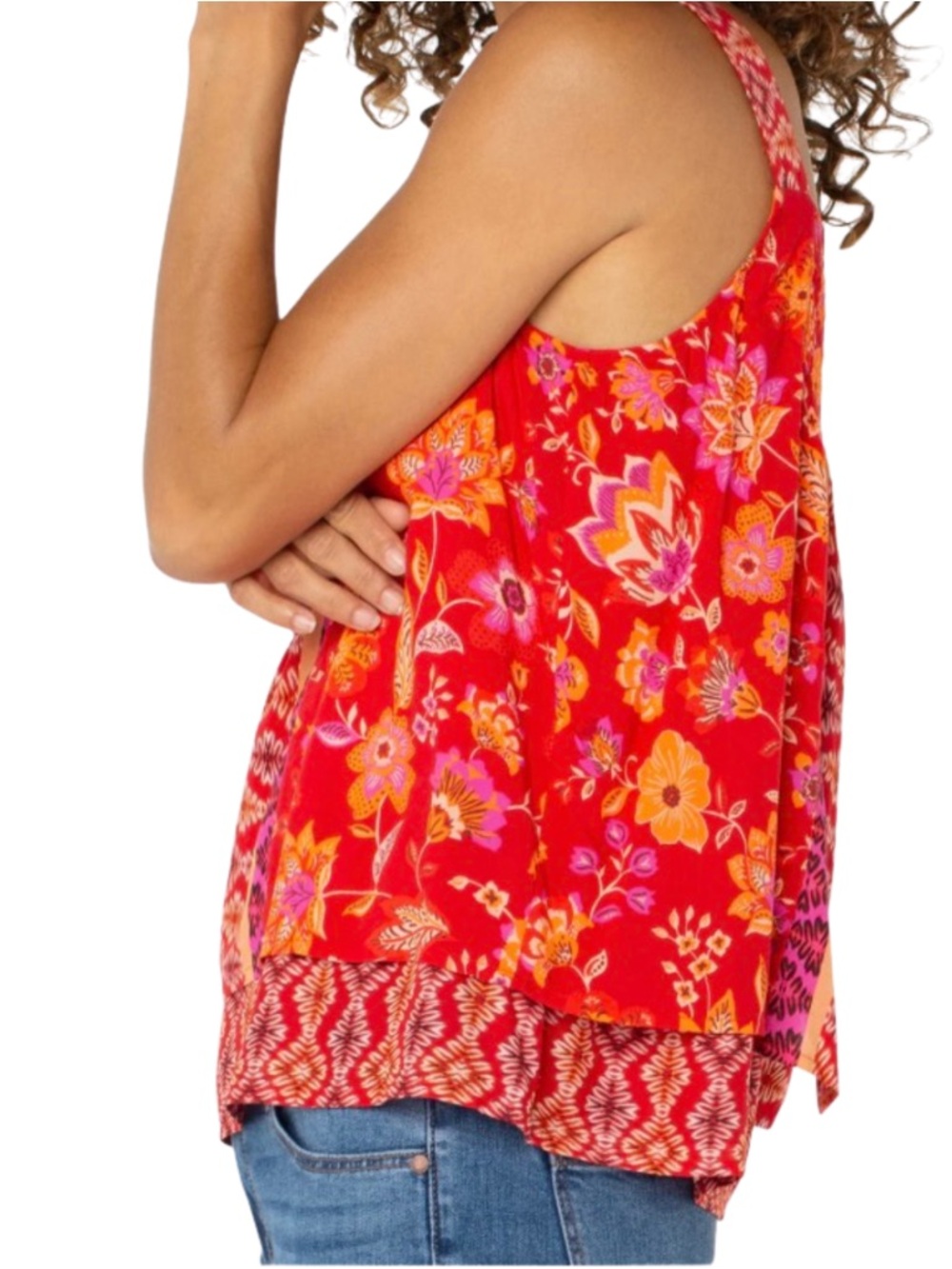 Liverpool Floral Layered Tank Blouse NWT Extra Large - Picture 3 of 7